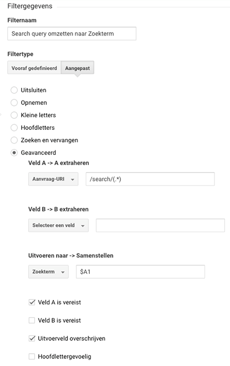 Search query omzetten naar zoekterm